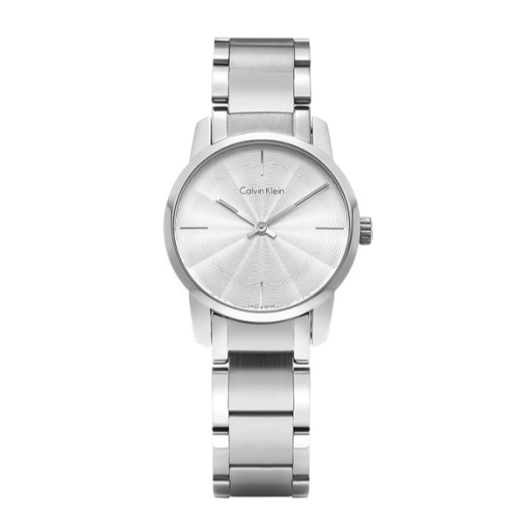 Calvin Klein City White Dial Silver Steel Strap Watch for Women - K2G23146