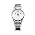 Calvin Klein Stately White Dial Silver Steel Strap Watch for Women - K3G23126