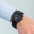 Fossil Machine Chronograph Black Dial Black Steel Strap Watch for Men - FS4552