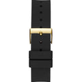 Guess Frontier Diamonds Gold Dial Black Rubber Strap Watch For Women - W1160L1