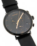 Calvin Klein High Noon Chronograph Black Dial Black Leather Strap Watch for Men - K8M274CB