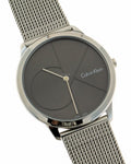 Calvin Klein Minimal Gray Dial Silver Mesh Bracelet Watch for Men - K3M21123