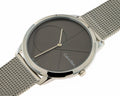 Calvin Klein Minimal Gray Dial Silver Mesh Bracelet Watch for Men - K3M21123