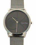 Calvin Klein Minimal Gray Dial Silver Mesh Bracelet Watch for Men - K3M21123