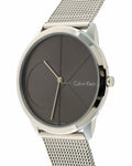 Calvin Klein Minimal Gray Dial Silver Mesh Bracelet Watch for Men - K3M21123