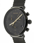 Calvin Klein High Noon Chronograph Black Dial Black Mesh Bracelet Watch for Women - K8M27421