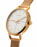 Calvin Klein Even White Dial Rose Gold Mesh Bracelet Watch for Women - K7B21626