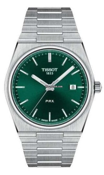 Tissot PRX Green Dial Silver Steel Strap Watch for Men - T137.410.33.091.00