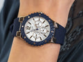 Guess Overdrive White Dial Blue Rubber Strap Watch for Women - W0149L5