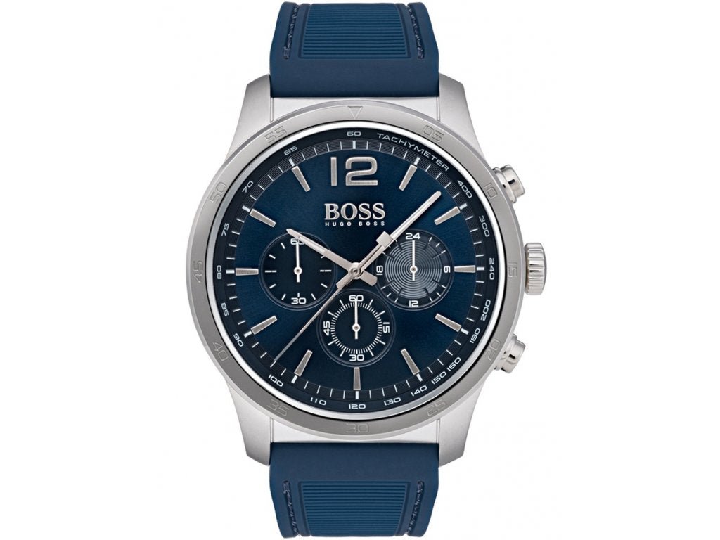 Hugo Boss Professional Blue Chronograph Dial Blue Silicone Strap Watch for Men - 1513526