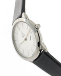 Calvin Klein Minimalist Silver Dial Black Leather Strap Watch for Men - K3M211C6