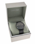 Calvin Klein Boost Black Dial Black Leather Strap Watch for Men - K7Y214CL