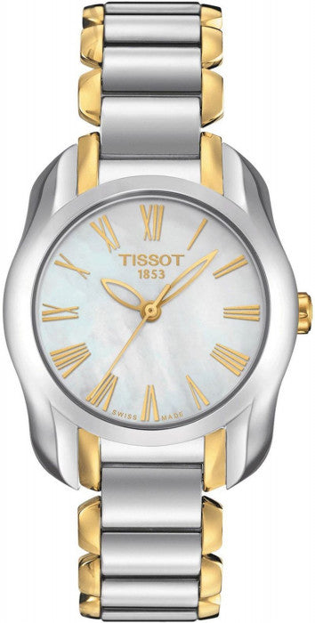 Tissot T Wave Mother of Pearl Dial Two Tone Steel Strap Watch for Women - T023.210.22.117.00