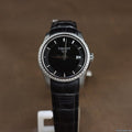 Tissot T Trend Couturier Diamonds Black Dial Black Leather Strap Watch for Women - T035.210.66.051.00