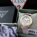 Guess Zena Quartz White Dial Pink Rubber Strap Watch For Women - W1094L4