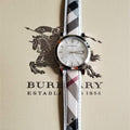 Burberry The City Silver Dial Brown Leather Strap Watch for Women - BU9136