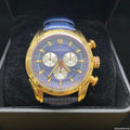 Versace V-Ray Blue Chronograph Blue Dial Blue Leather Strap Watch for Men - VDB030014