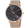 Tommy Hilfiger Brooklyn Grey Dial Gold Mesh Bracelet Watch for Men - 1791506