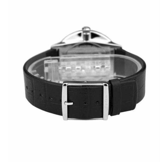 Calvin Klein Accent Black Dial Black Leather Strap Watch for Men - K2Y2X1CU