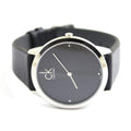 Calvin Klein Minimal Diamonds Black Dial Black Leather Strap Watch for Men - K3M211CS