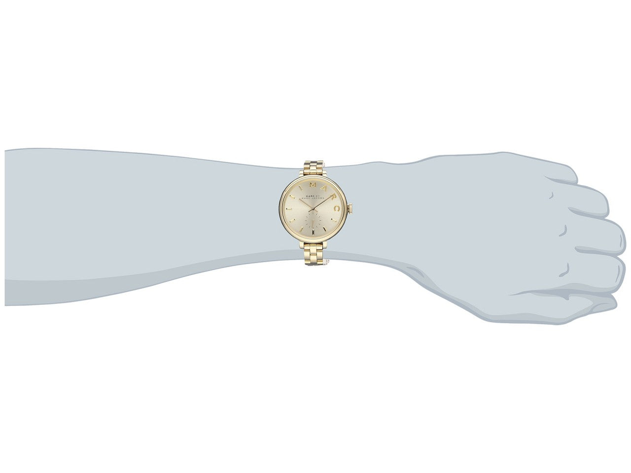 Marc Jacobs Baker White Dial Gold Stainless Steel Strap Watch for Women - MBM3243