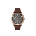 Hugo Boss Grandmaster Grey Dial Brown Leather Strap Watch for Men - 1513882