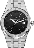 Maurice Lacroix Aikon Date Quartz Black Dial Silver Steel Strap Watch for Men - AI1108-SS002-330-1