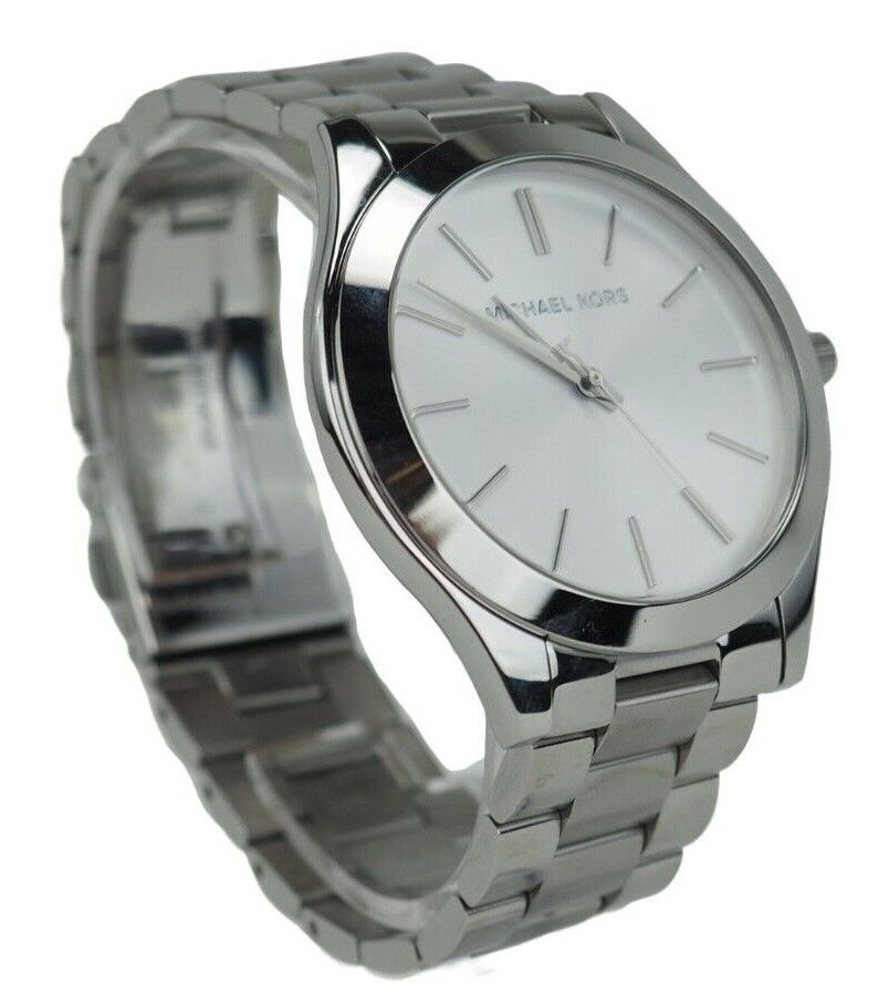 Michael Kors Slim Runway Silver Dial Silver Stainless Steel Strap Watch for Women - MK3178