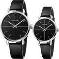 Calvin Klein Even Black Dial Black Leather Strap Watch for Women  - K7B231CZ