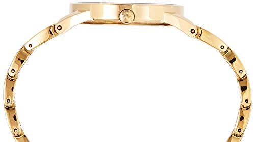 Calvin Klein Stately Silver Dial Gold Steel Strap Watch for Women - K3G23526