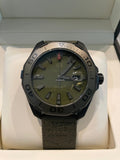 Tag Heuer Aquaracer Automatic Green Dial Khakhi Green Nylon Strap Watch for Men - WAY208E.FC8222