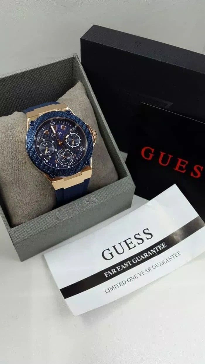 Guess Zena Blue Dial Blue Silicone Strap Watch For Women - W1094L2