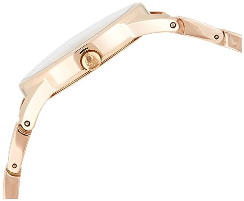 Calvin Klein Stately White Dial Rose Gold Steel Strap Watch for Women - K3G23626