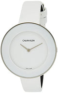 Calvin Klein Chic White Dial White Leather Strap Watch for Women - K7N23TK2