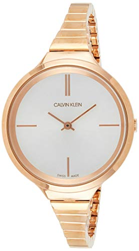 Calvin Klein Lively White Dial Rose Gold Steel Strap Watch for Women - K4U23626