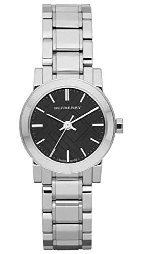 Burberry The City Black Dial Silver Steel Strap Watch for Women - BU9201