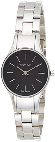 Calvin Klein Simplicity Black Dial Silver Steel Strap Watch for Women - K4323130