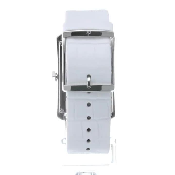 Calvin Klein Window White Dial White Leather Strap Watch for Men - K2M21120