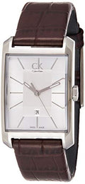 Calvin Klein Window Silver Dial Brown Leather Strap Watch for Women - K2M23126