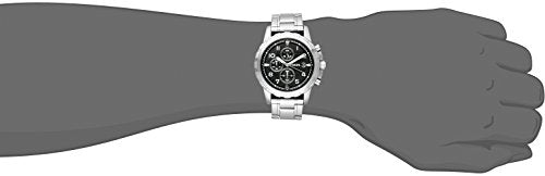 Fossil Dean Chronograph Black Dial Silver Steel Strap Watch for Men - FS4542