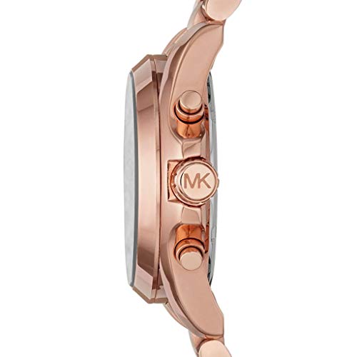 Michael Kors Bradshaw Black Dial Rose Gold Steel Strap Watch for Women - MK5854