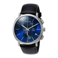 Calvin Klein Chronograph Blue Dial Black Leather Strap Watch for Men - K8Q371CN