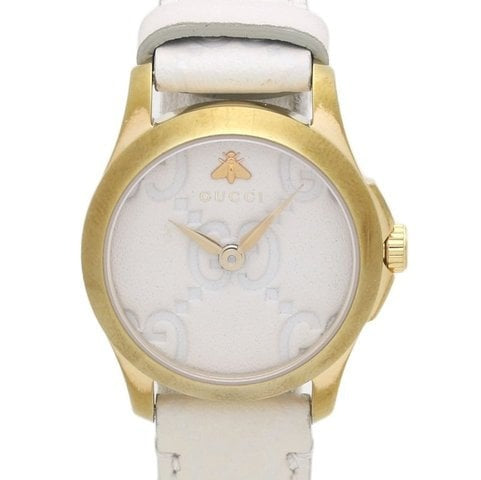 Gucci G Timeless Quartz Beige Dial Beige Leather Strap Watch For Women - YA126580A