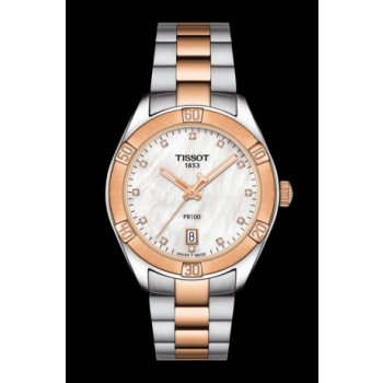 Tissot PR 100 Sport Chic Diamonds Mother of Pearl Dial Two Tone Steel Strap Watch for Women - T101.910.22.116.00