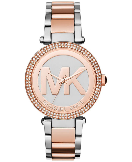 Michael Kors Parker Gold Dial Two Tone Steel Strap Watch for Women - MK6314