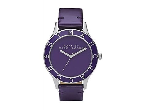 Marc Jacobs Blade Purple Dial Purple Leather Strap Watch for Women - MBM1158