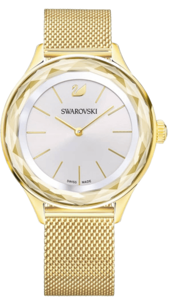 Swarovski Octea Nova Silver Dial Gold Mesh Bracelet Watch for Women - 5430417