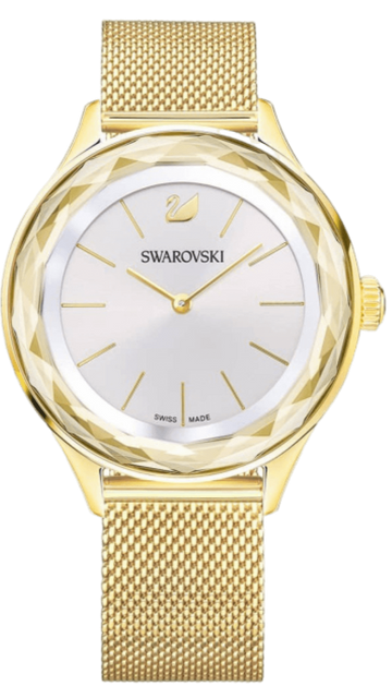 Swarovski Octea Nova Silver Dial Gold Mesh Bracelet Watch for Women - 5430417