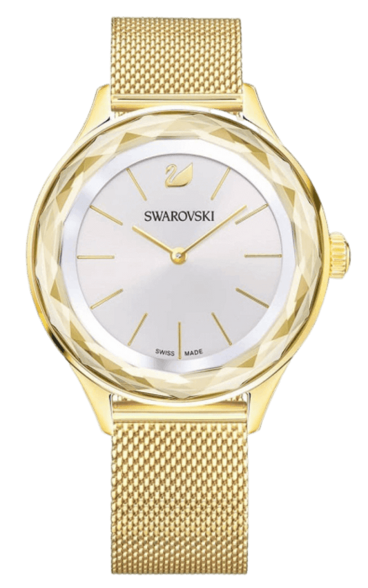 Swarovski Octea Nova Silver Dial Gold Mesh Bracelet Watch for Women - 5430417