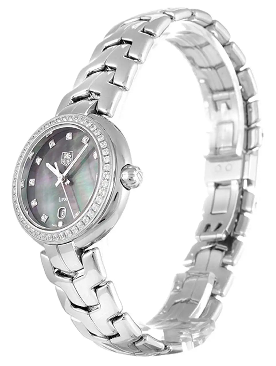 Tag Heuer Link Diamonds Trilogy Cameron Diaz Quartz Mother of Pearl Dial Silver Steel Strap Watch for Women - WAT1419.BA0954